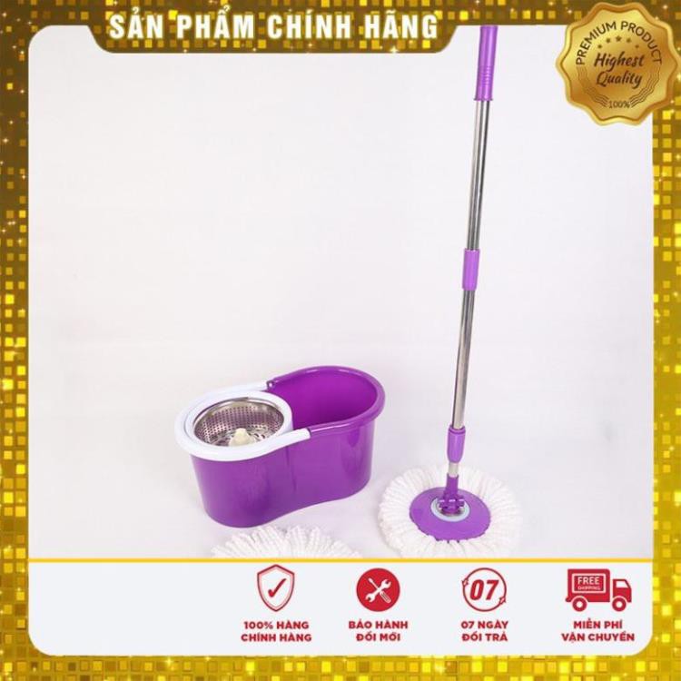 BỘ LAU NHÀ ROBOT LOẠI THÂN GẬY CÓ CHỐT GẠT KÈM 2 CÂY LAU - XOAY 360 ĐỘ