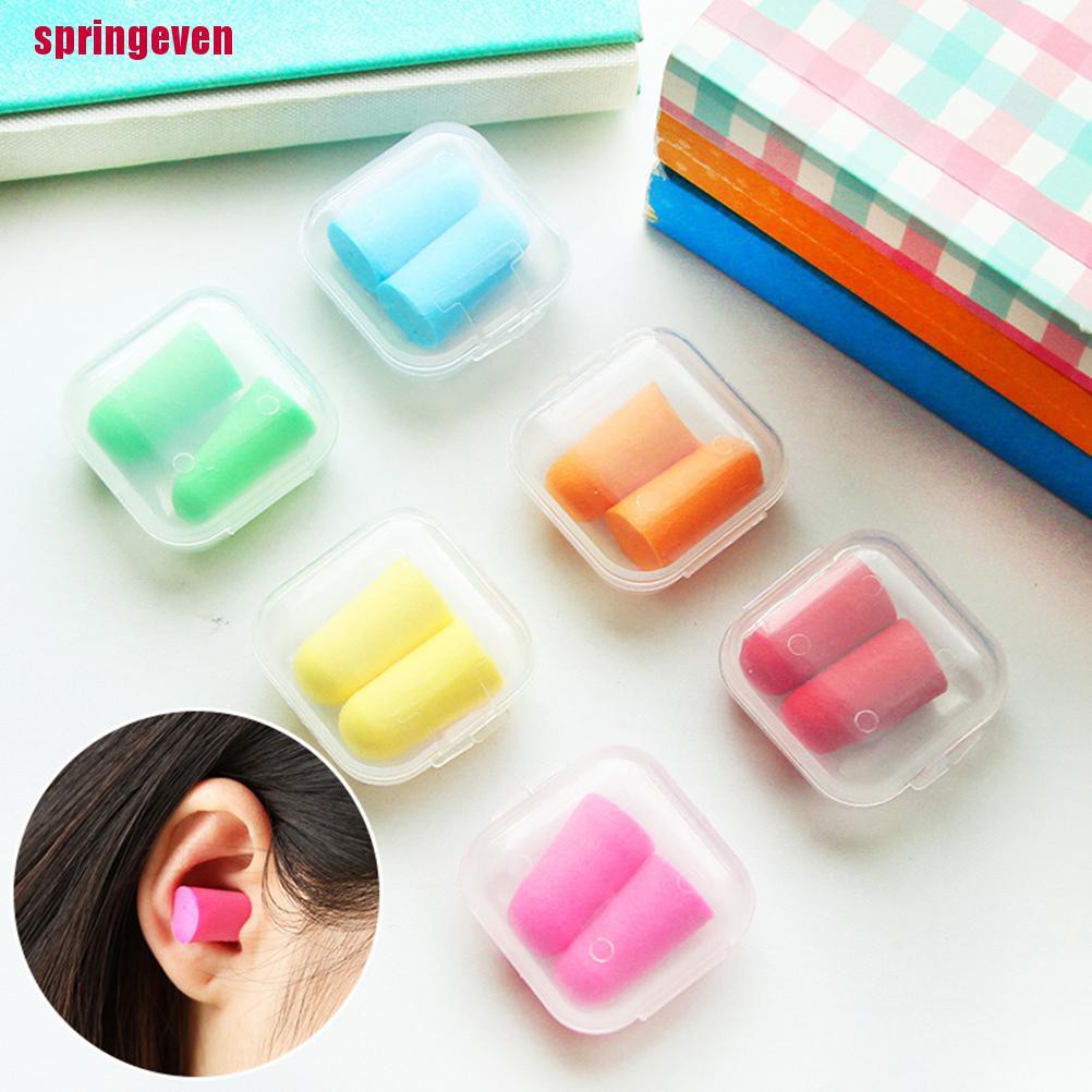 1 Cặp Nút Bịt Tai Bằng Xốp Mềm Màu Kẹo Ngăn Tiếng Ồn Khi Ngủ