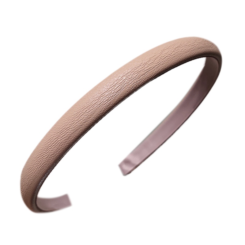 Băng Đô Cài Tóc Giả Da Màu Trơn Phong Cách Vintage Đơn Giản Cho Nữ