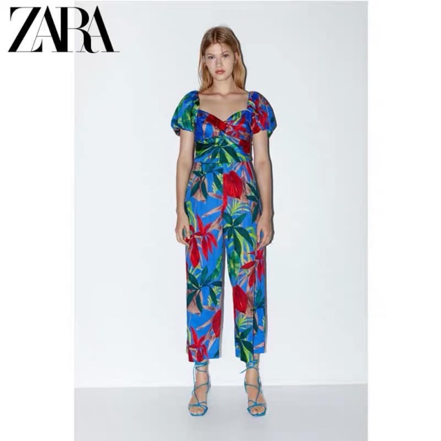 Q231 #zara JUMPSUIT HOẠ TIẾT XOẮN NGỰC ✖️ #330k