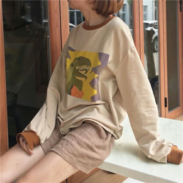 Áo sweater khủng long ulzzang