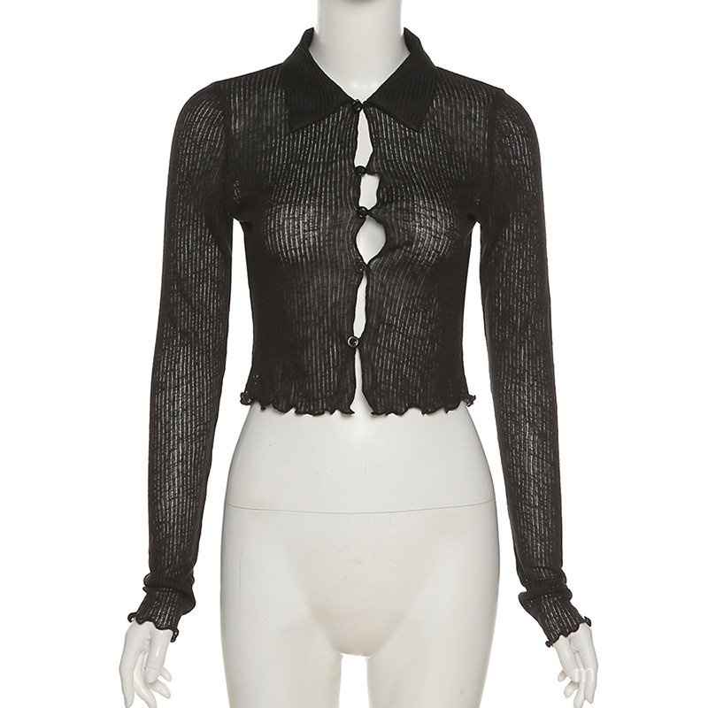 Áo kiểu Oz02 cotton mềm mài tay dài cổ bẻ phong cách Hàn Quốc sành điệu