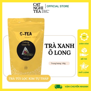 Trà xanh túi lọc tam giác ô long o-tea cát nghi 60 gram