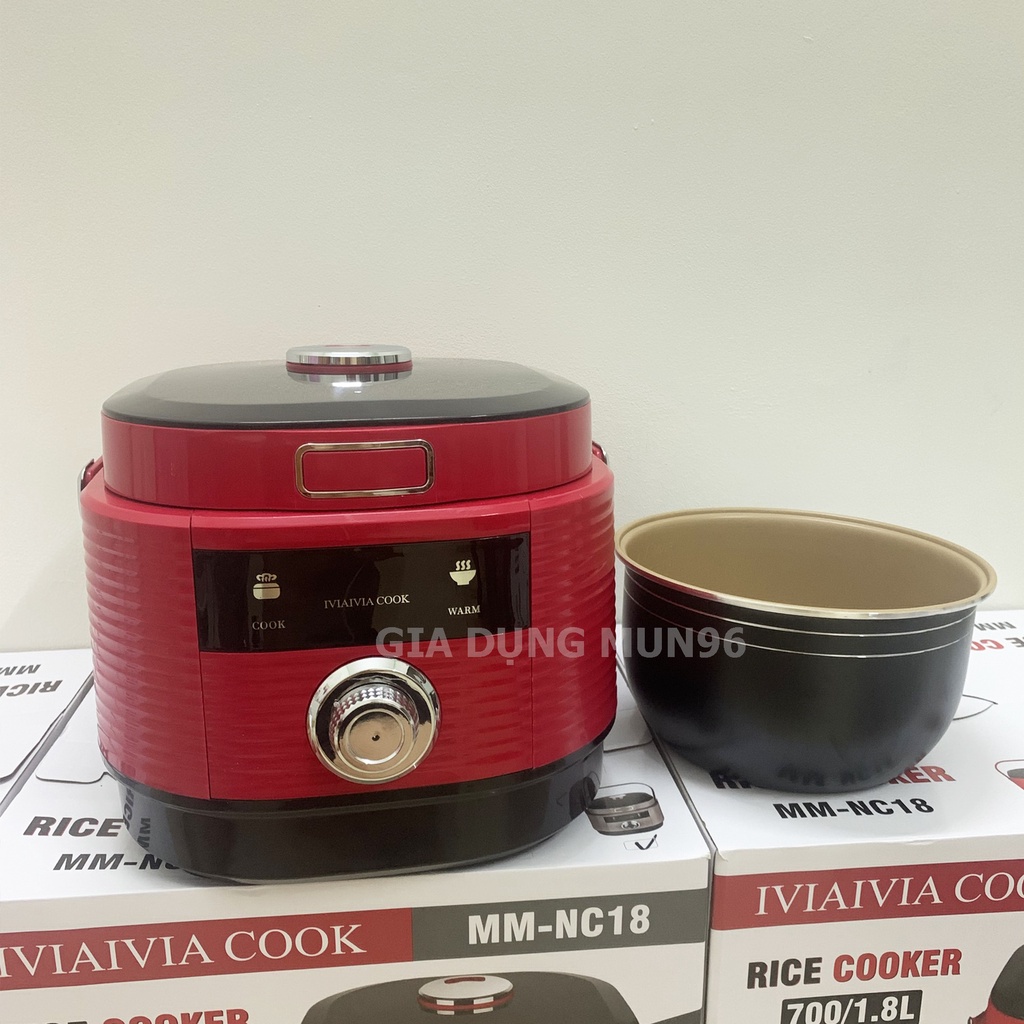 Nồi Cơm Điện IVIAIVIA COOKER MM - NC18 Dung tích 1.8 Lít  - Tặng Kèm Giá Hấp, Hàng Chính Hãng Bảo Hành 12 Tháng