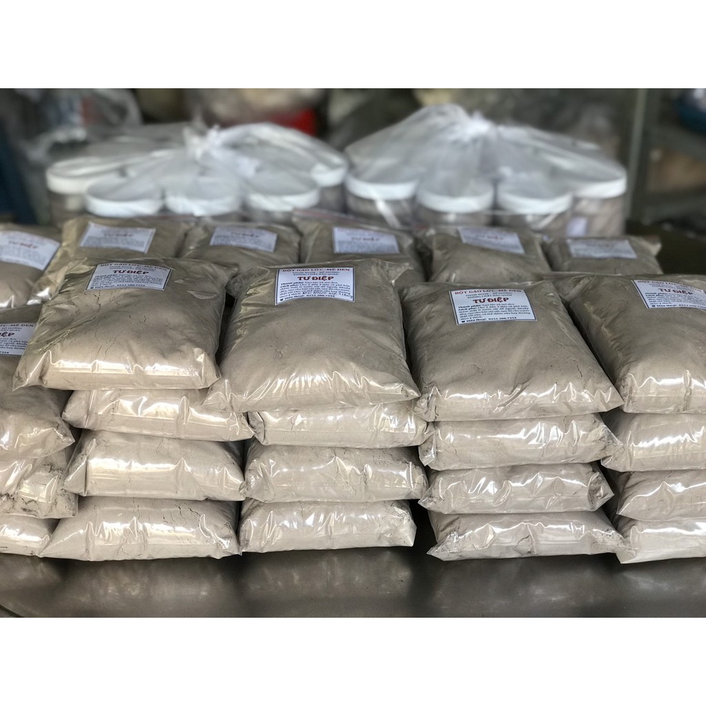 1kg bột gạo lức - mè đen nhà làm (Dạng túi zip)