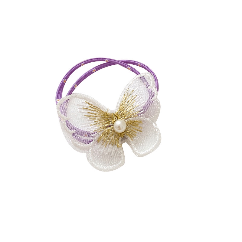 Dây buộc tóc hình bướm phối ngọc thiết kế dễ thương d2071305