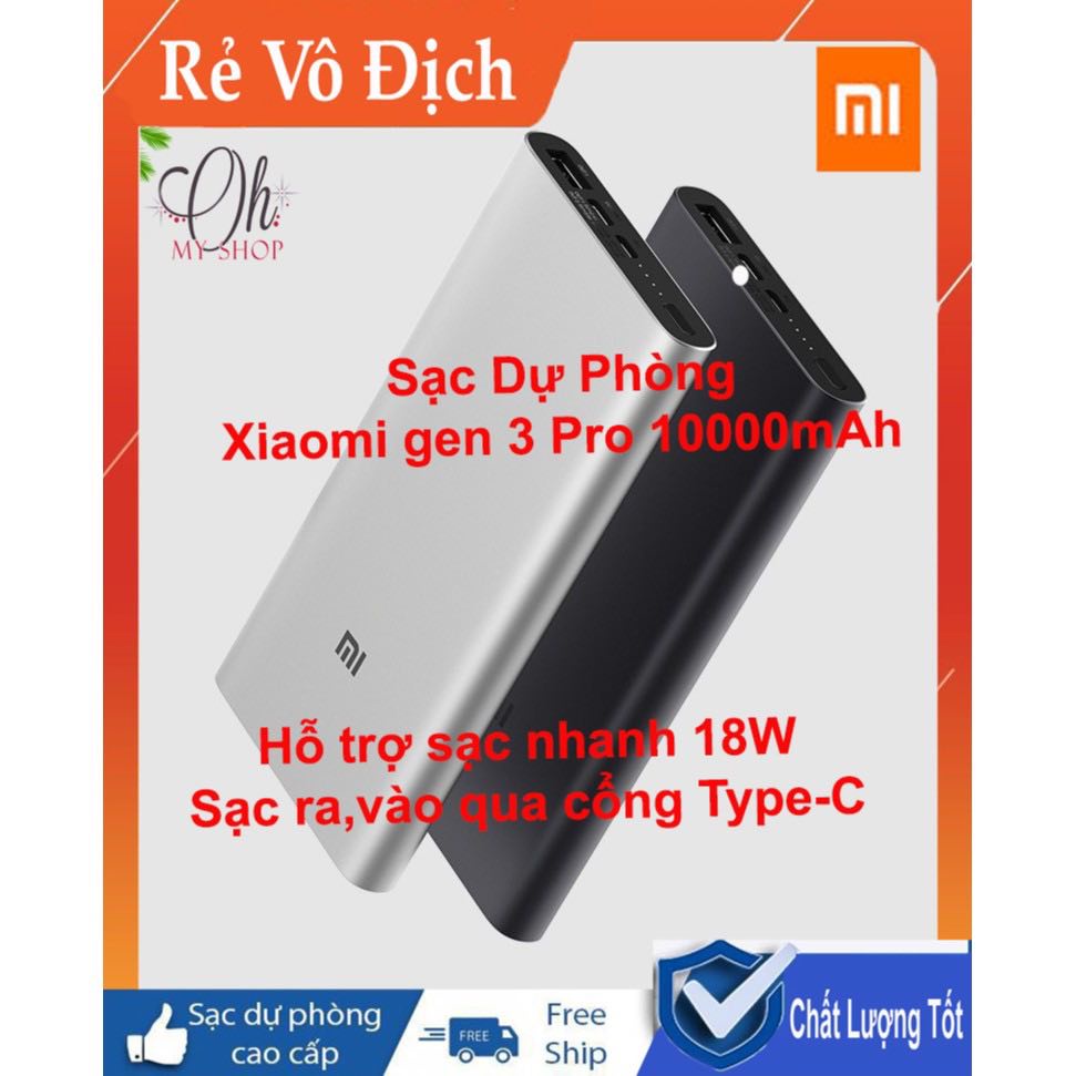 Sạc dự phòng mi 10000 mah xạc đc 2 ---3 lần cho tất cả các dòng điện thoại