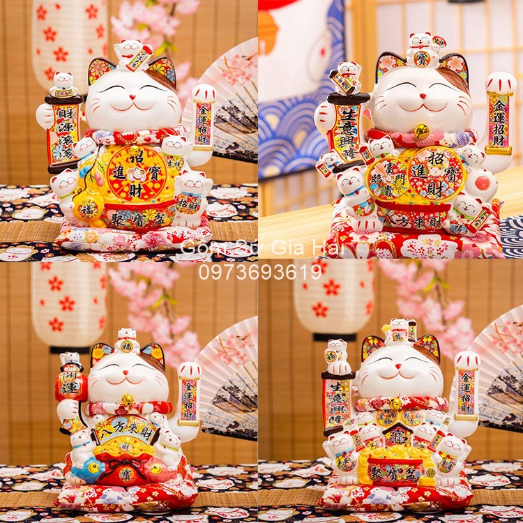 (BẢO HÀNH BỂ VỠ - LỖI MÁY 6 THÁNG) Mèo thần tài, mèo may mắn maneki neko (50 mẫu) Thiên khách vạn lai