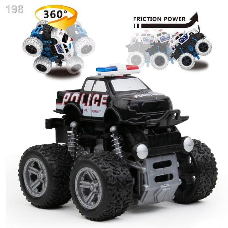 【2021】Xe cảnh sát ô tô mô hình đồ chơi quán tính bốn bánh địa chống ngã đóng thế xoay trẻ em món quà
