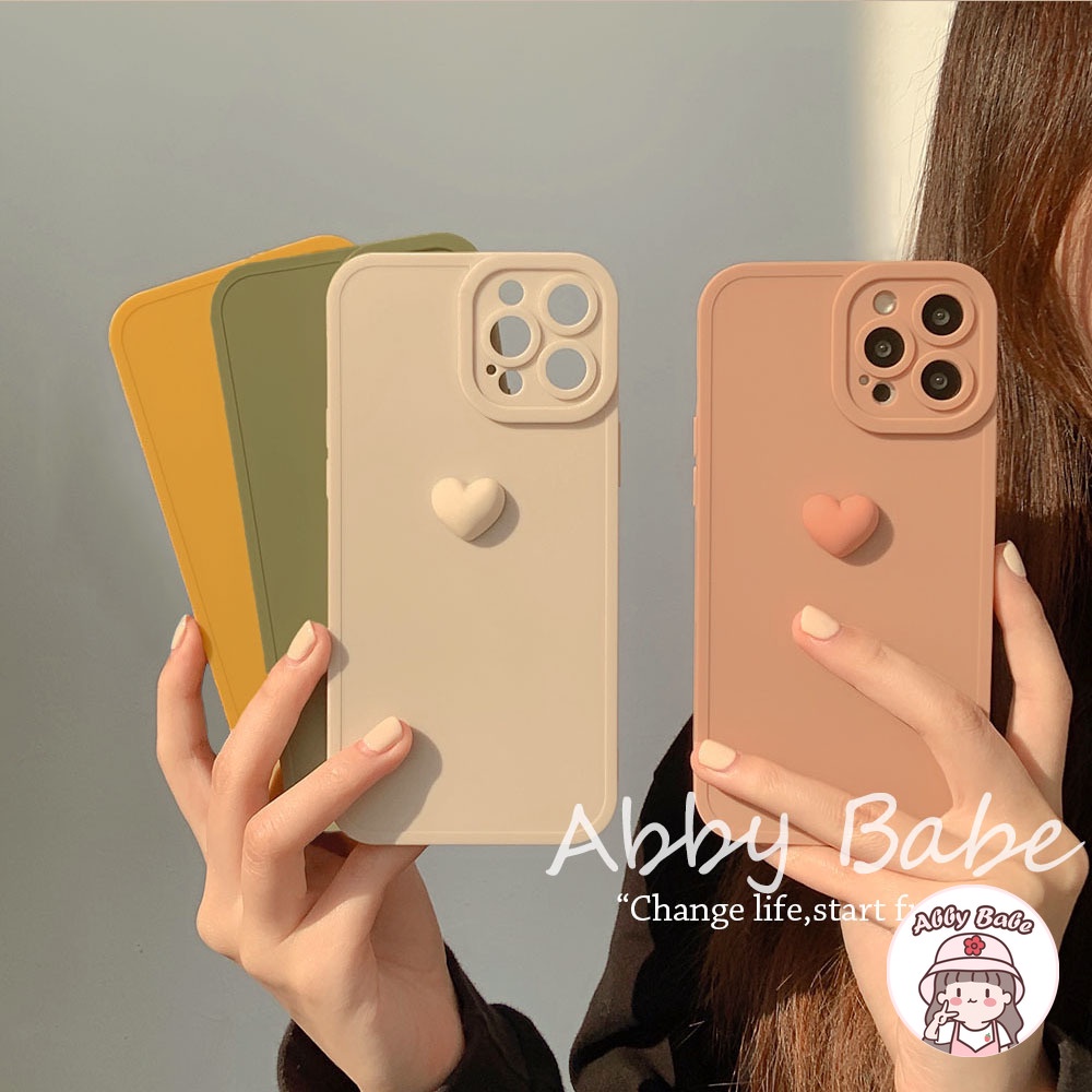 Ốp Điện Thoại TPU Mềm Chống Sốc Hình Trái Tim 3D Bảo Vệ Ống Kính Máy Ảnh Cho IP 13 12 11 Pro Max X XS XR 8 7 Plus