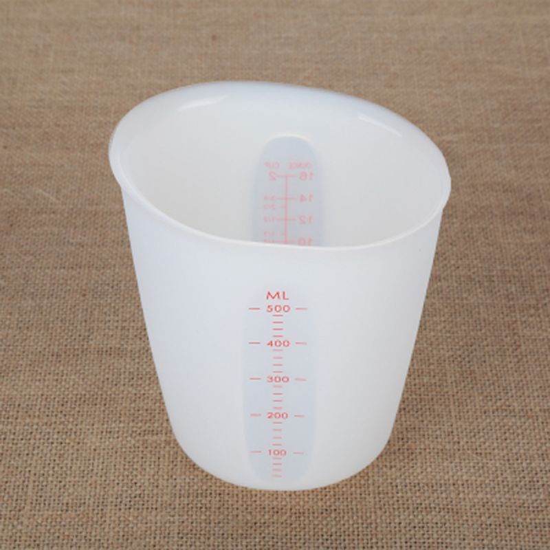 [Hàng mới về] Cốc đo lường làm trang sức bằng silicon 250/ 500ml có thể tái sử dụng