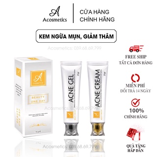 Kem Ngừa Mụn Thâm 2021 dưỡng trắng da gồm serum chấm mụn và Kem dưỡng ngừa thâm Loại bỏ mụn ẩn, cám, đầu đen, mụn bọc