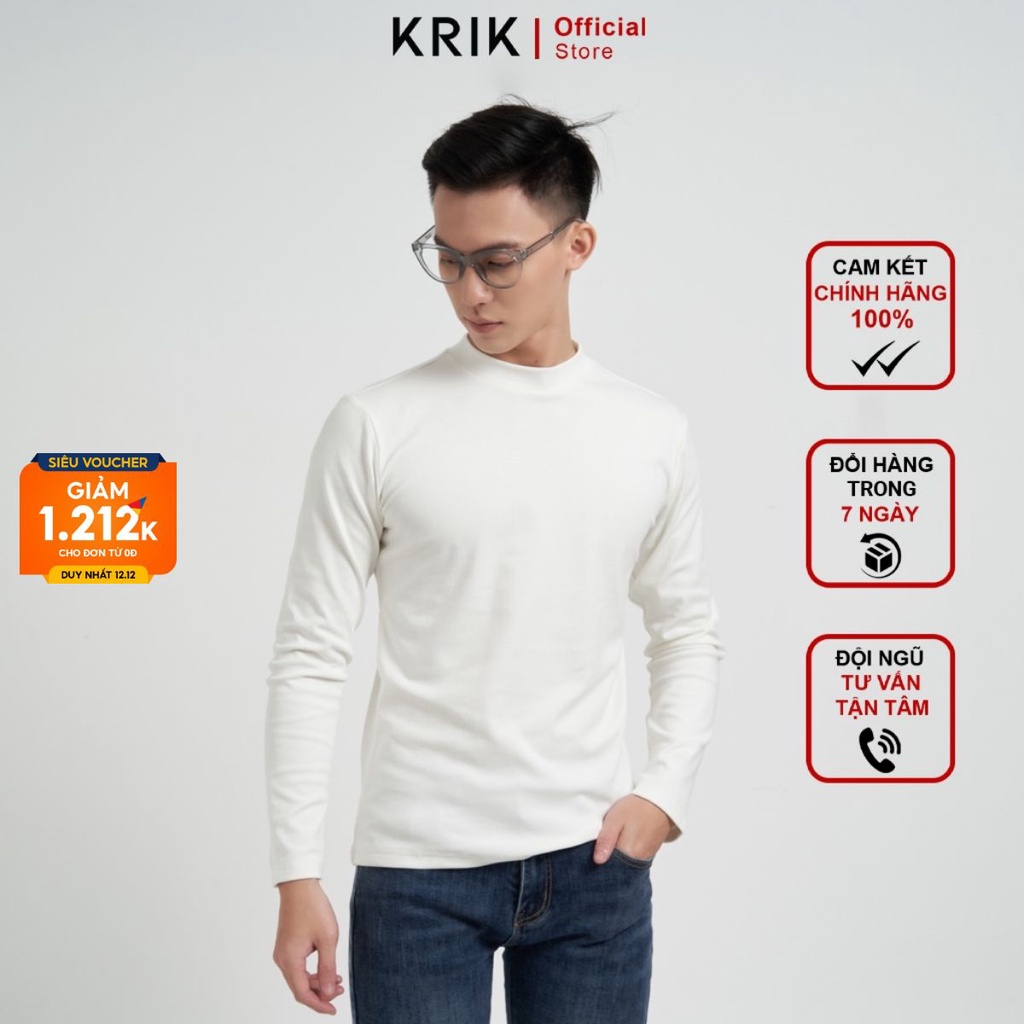 Áo Thun Nam Dài Tay Krik Chất Liệu Nỉ Cao Cấp Thiết Kế Cổ 3 Phân Giữ Ấm Tốt Form Slimfit Ôm Body AN8033 | BigBuy360 - bigbuy360.vn