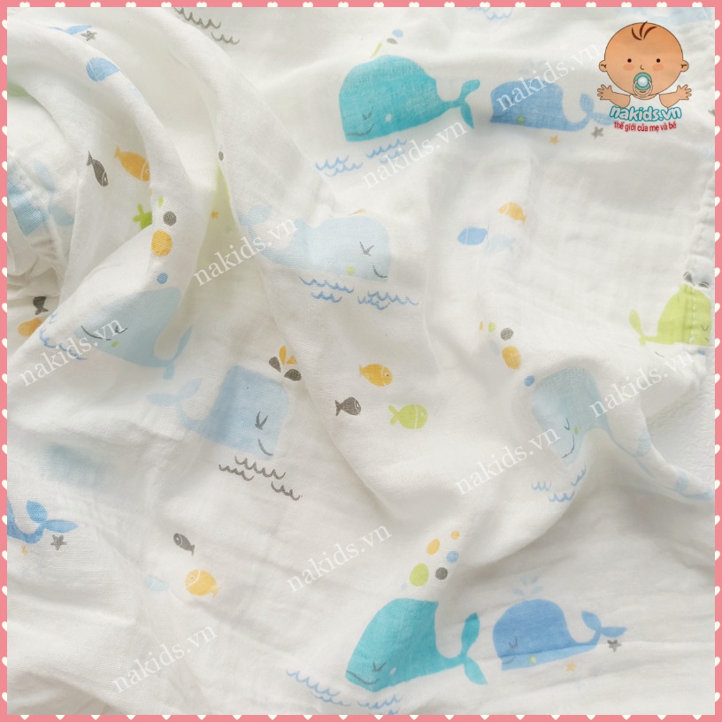 Khăn Tắm Sợi Tre Muslin Swadle Đa Năng, Khăn Ủ Cho Bé