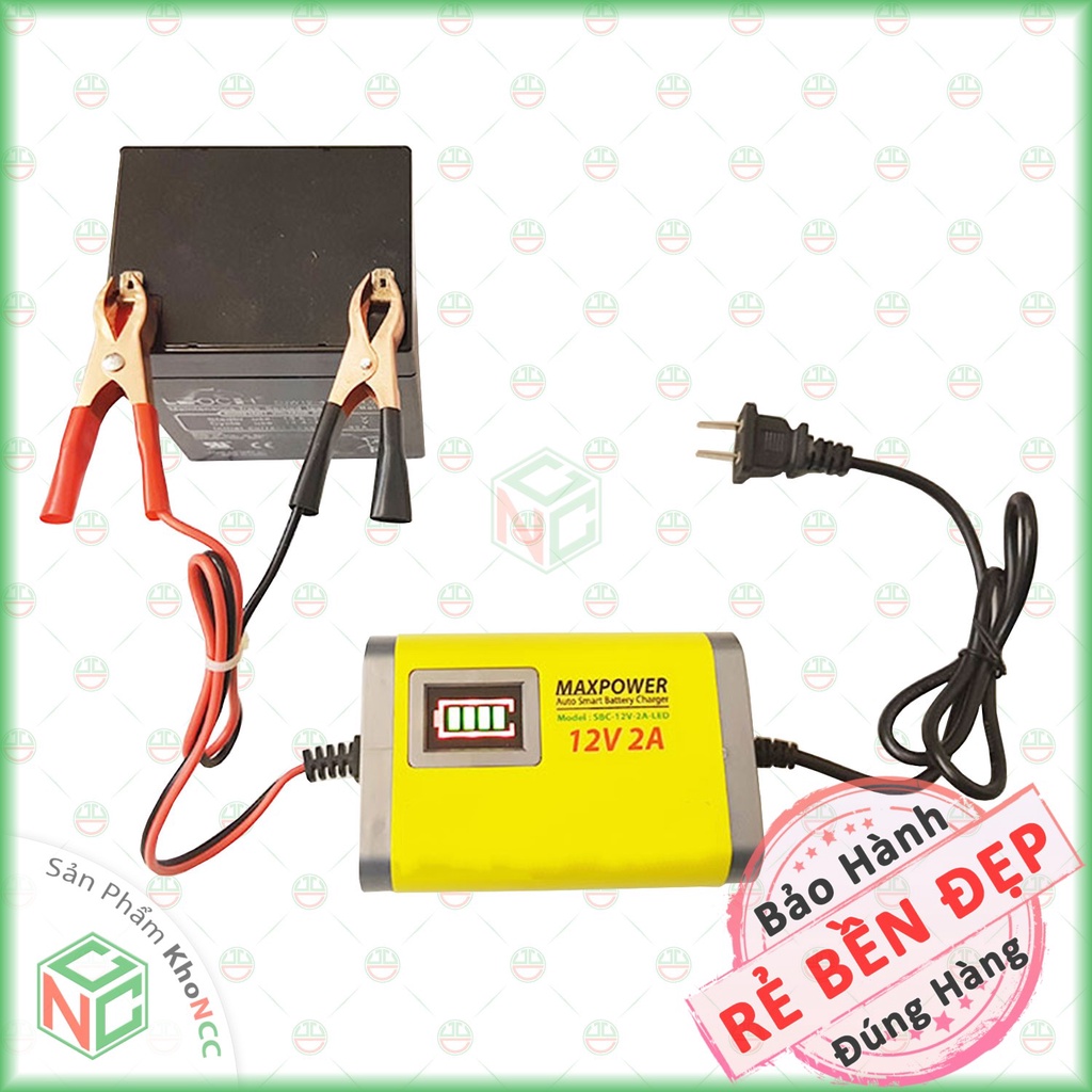 [KhoNCC] Sạc Bình Ắc quy 12V2A dòng 2~20Ah - Cho Cả Bình Khô Và Nước Xe Máy Ô tô - NDHS-SAQXM