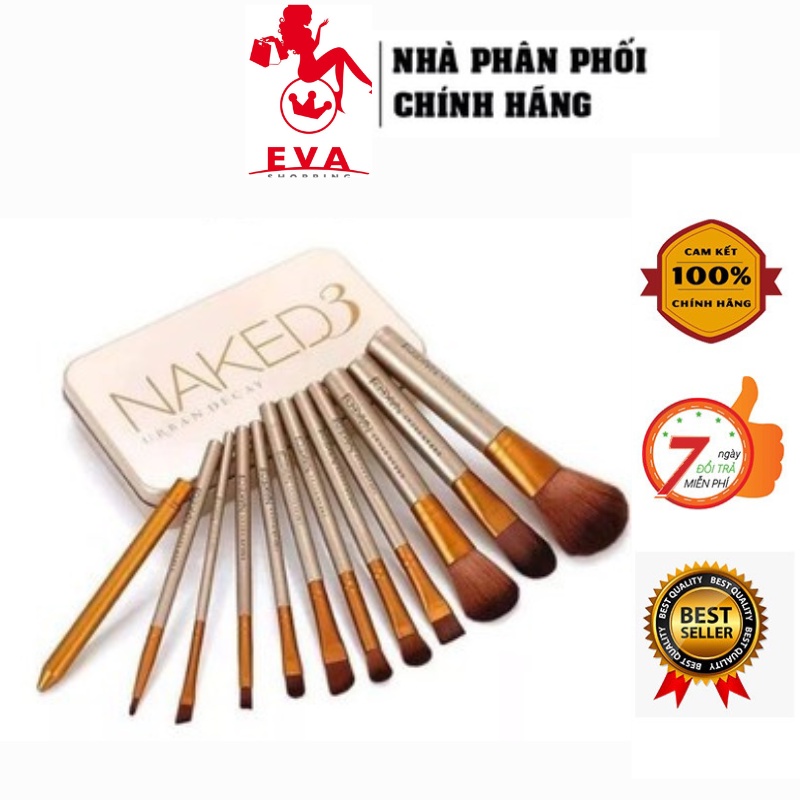 Bộ Cọ Trang Điểm Đa Năng Naked3 12 Cây Lông Cước Nhân Tạo Cao Cấp Cực Kỳ Mềm Mại