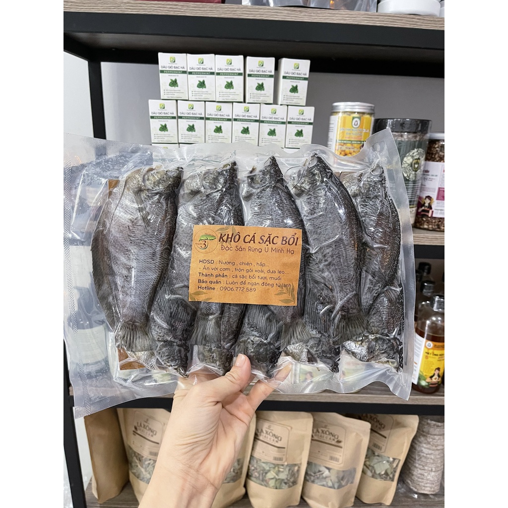 Khô Cá Sặc Bổi rừng U Minh Hạ Cà Mau vị mặn vừa ăn thịt cá dẻo dai thơm ngon túi 500gr (10 đến 11 con 1kg)