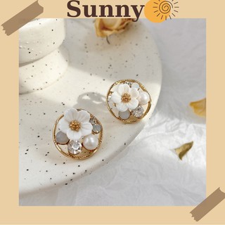 Khuyên tai, Bông tai nữ đính đá hoa Daisy dịu dàng SUNNY