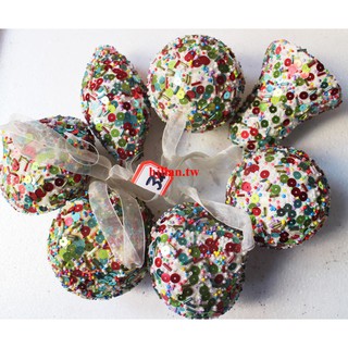 W34 Christmas Decoration Ball Hand Drill Ball Sequins Foam Balls Color Ball 8cm