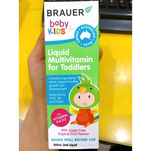 Vitamin Tổng Hợp Brauer Baby Kids Liquid Multivitamin For Toddlers 100mL