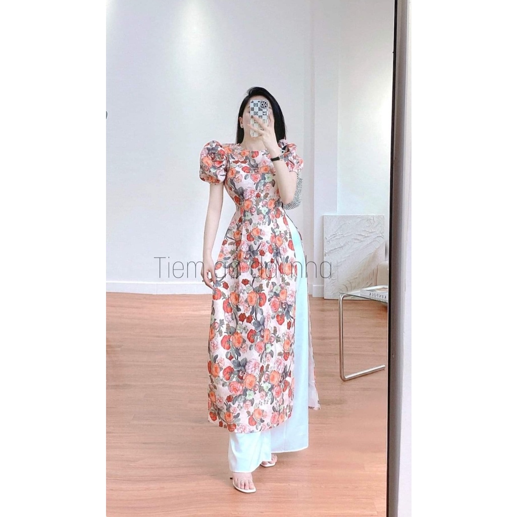 * Đủ màu dài cách tân tay phồng gây  - Áo Dài Đan Linh