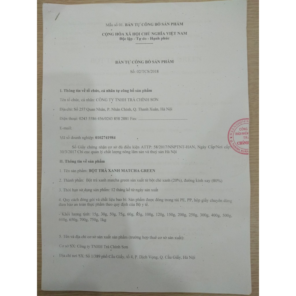 Bột Trà Xanh Chính Sơn Fujicha Matcha Green Tea