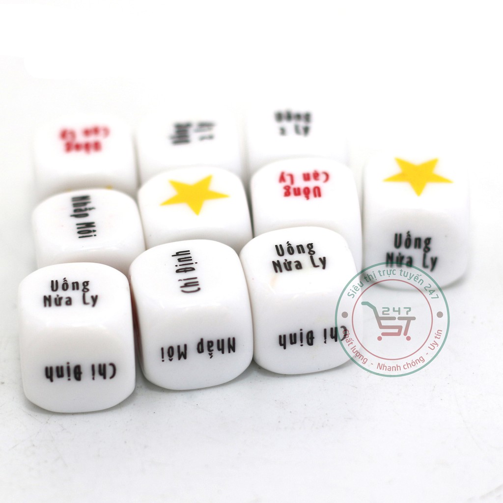 Xúc xắc chữ uống bia vui nhộn Xí ngầu 6 mặt tiếng việt mua ngay tại Siêu thị trực tuyến 247