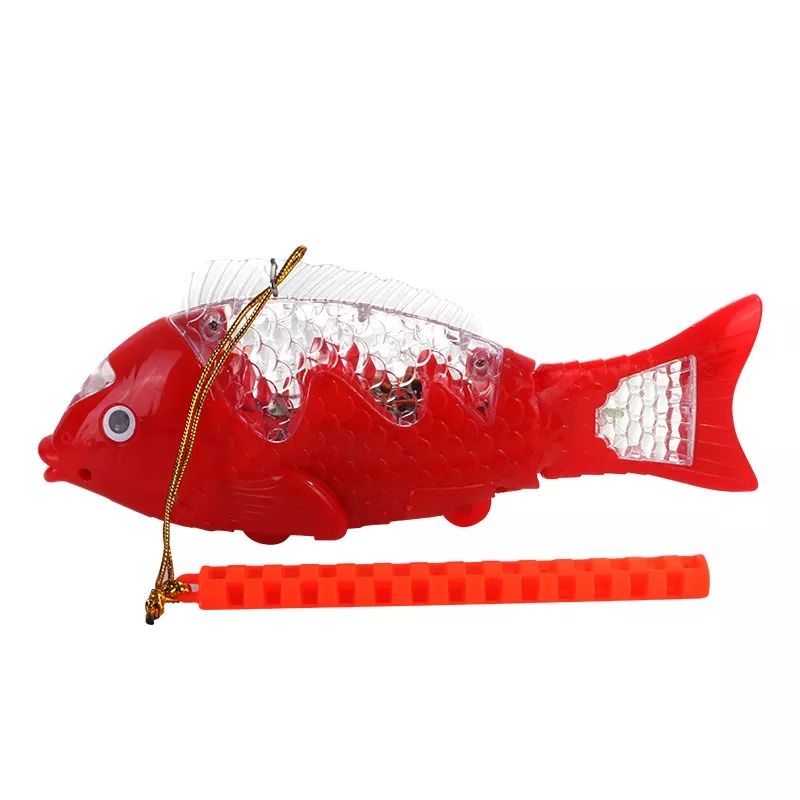 Đồ chơi cá chép chạy pin phát sáng có nhạc đèn, đồ chơi lồng đèn cá chép có cán cầm cho bé