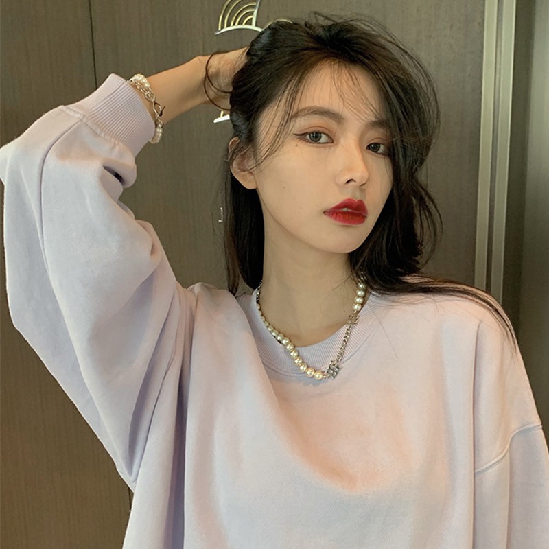 Vòng cổ choker/vòng tay xỏ hạt ngọc trai giả thời trang hiphop sành điệu