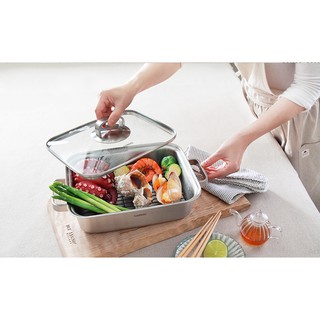 BỘ 2 CHẢO CHỮ NHẬT 22.9CM VÀ VỈ COOKEVER