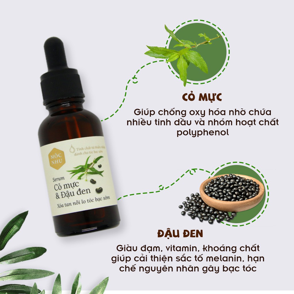 Serum Cỏ Mực Đậu Đen Mộc Nhu 30ml Phủ Đen Tóc Từ Chân 30ml | BigBuy360 - bigbuy360.vn