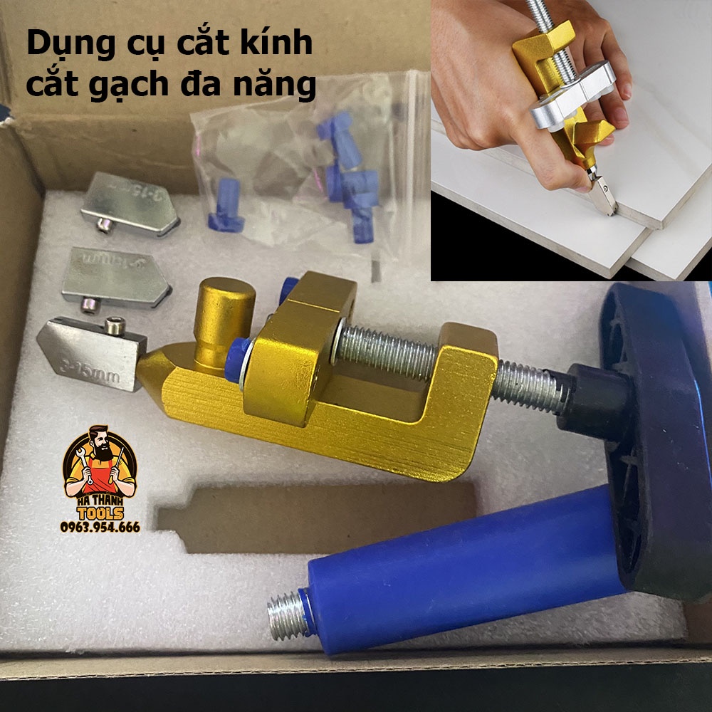 Dao cắt gạch men, cắt kính cầm tay thông minh loại Tốt - Full Phụ kiện như hình
