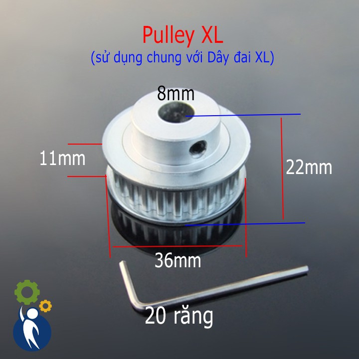 Pulley XL Trục 8mm - 20 Răng