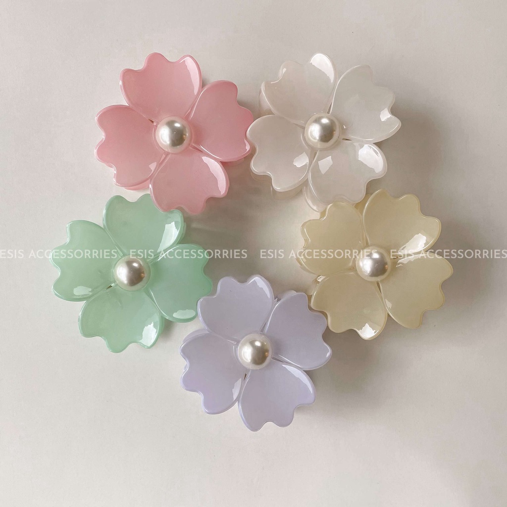 KẸP GẮP TÓC NỮ HÌNH HOA TONE MÀU PASTEL XINH XẮN HÀN QUỐC ESIS ACCESSORIES