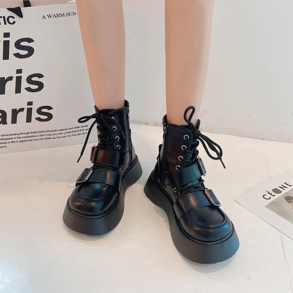 🔥. Boots đế dày hai khuy cài .🔥 ( Hàng Order 30 ngày - Mọi người ib mình trước khi đặt ạ. )