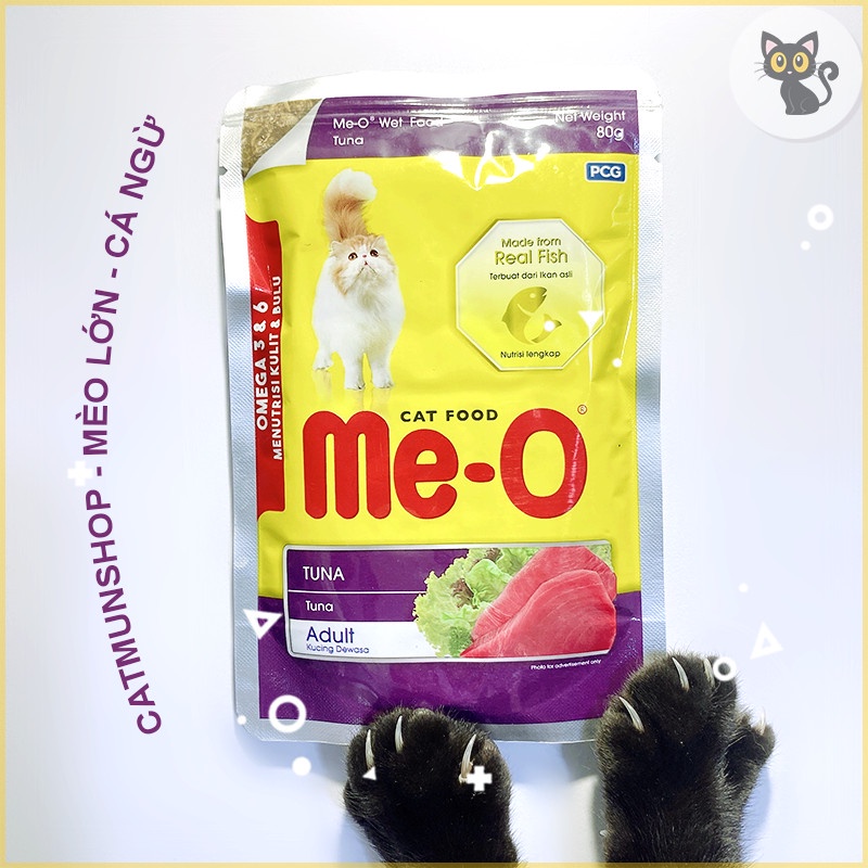 Pate cho mèo Me-o gói 80gr dành cho mèo trên 6 tháng