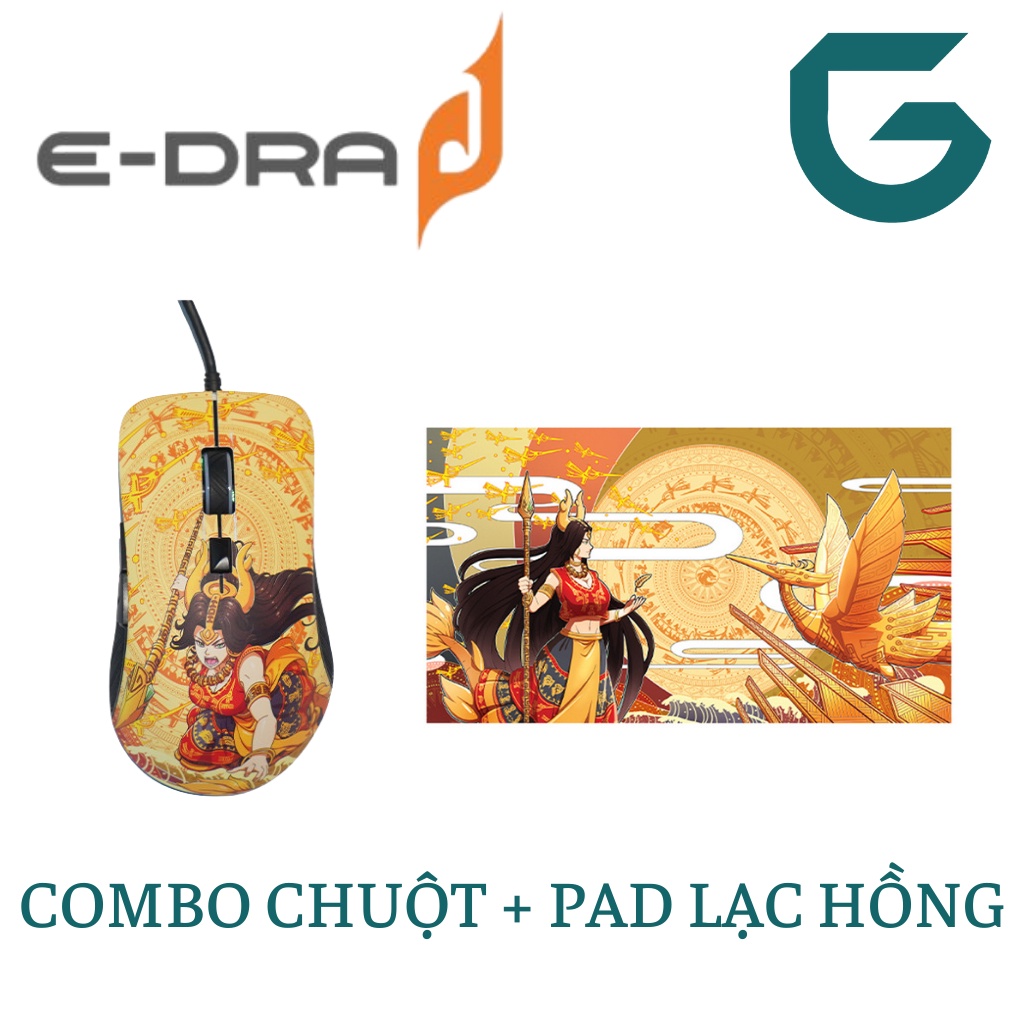 Chuột gaming, máy tính E-Dra EM640 Lạc Hồng cao cấp, chất lượng, form dáng dễ cầm, chơi game FPS hoặc văn phòng đều ngon