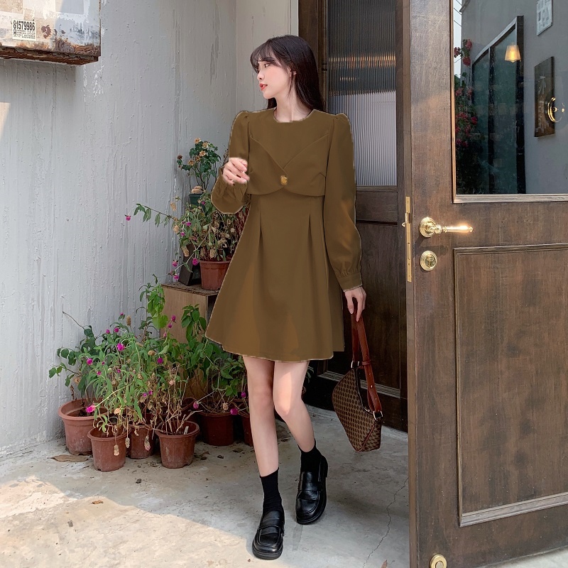 Đầm Kim Loại Thiết Kế Đơn Giản Thời Trang Theo Phong Cách Hàn Quốc Cho Nữ