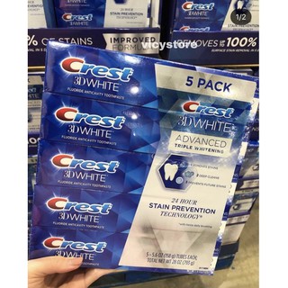 Kem đánh răng crest mỹ 3d advanced triple whitening 158g