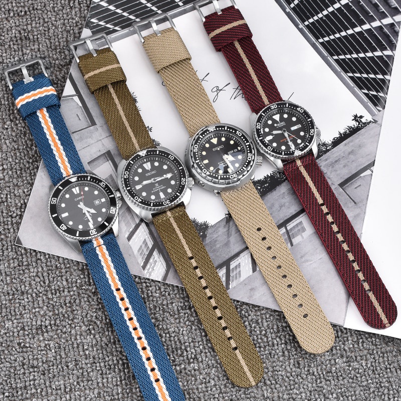 Dây Đồng Hồ Đeo Tay Bện Nylon 18mm 20mm 22mm 24mm