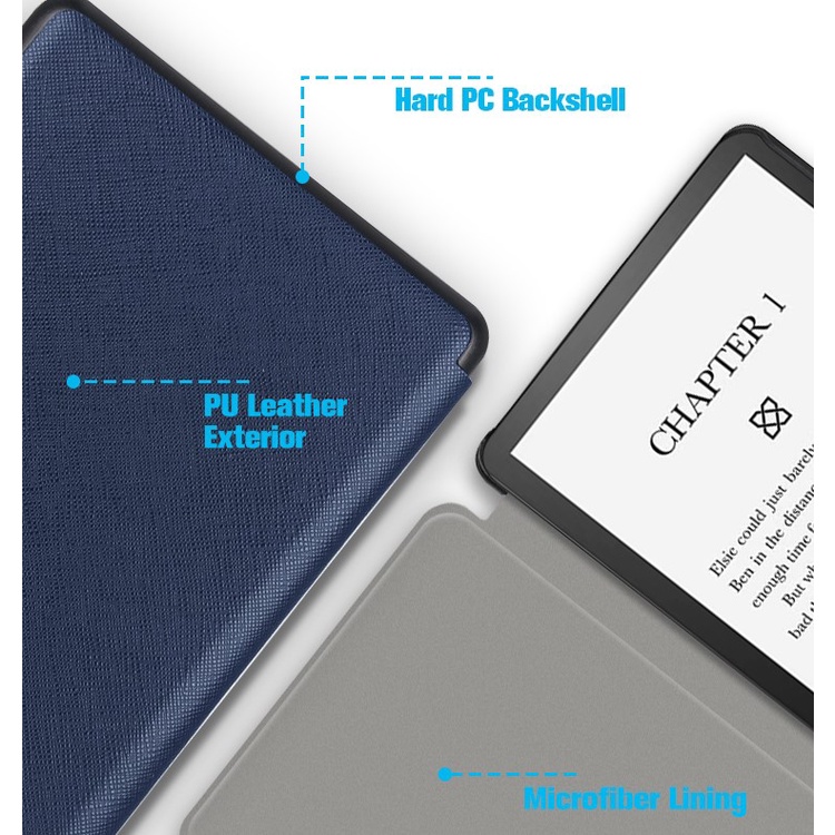 Bao da bảo vệ bằng da PU cho Amazon Kindle Paperwhite 5 Signature thế hệ thứ 11 6.8 Inch 2021