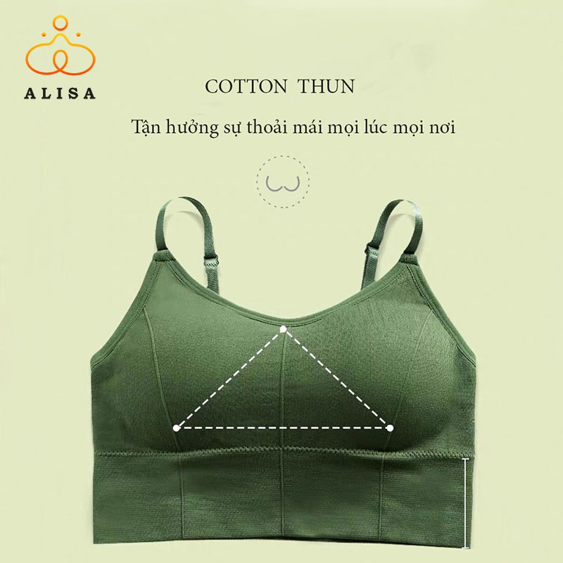 Áo Bra Gym/Yoga Bra thể thao dáng crotop 2 dây Sexy Co Dãn 4 Chiều Chất Liệu Cotton Đũi Mềm Mại và Thoáng Mát