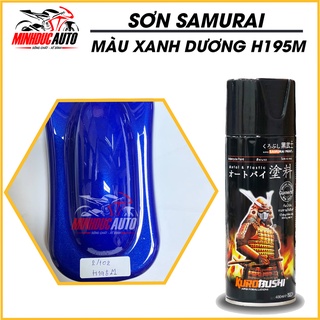 Sơn Samurai màu xanh dương Honda H195M - chai sơn xịt chuyên dụng dành cho sơn xe máy