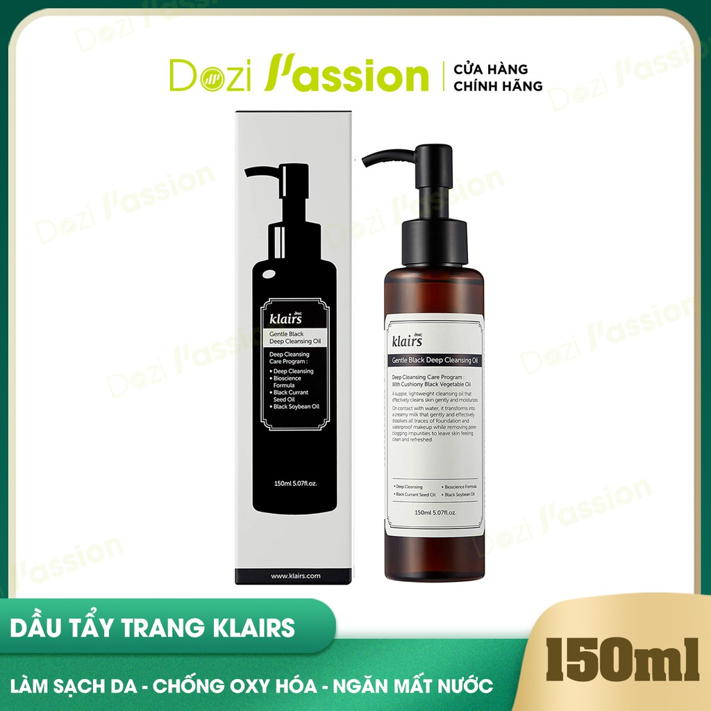 Dầu Tẩy Trang Klairs Làm Sạch Sâu, Kiểm Soát Nhờn - Klairs Gentle Black Deep Cleansing Oil 150ml