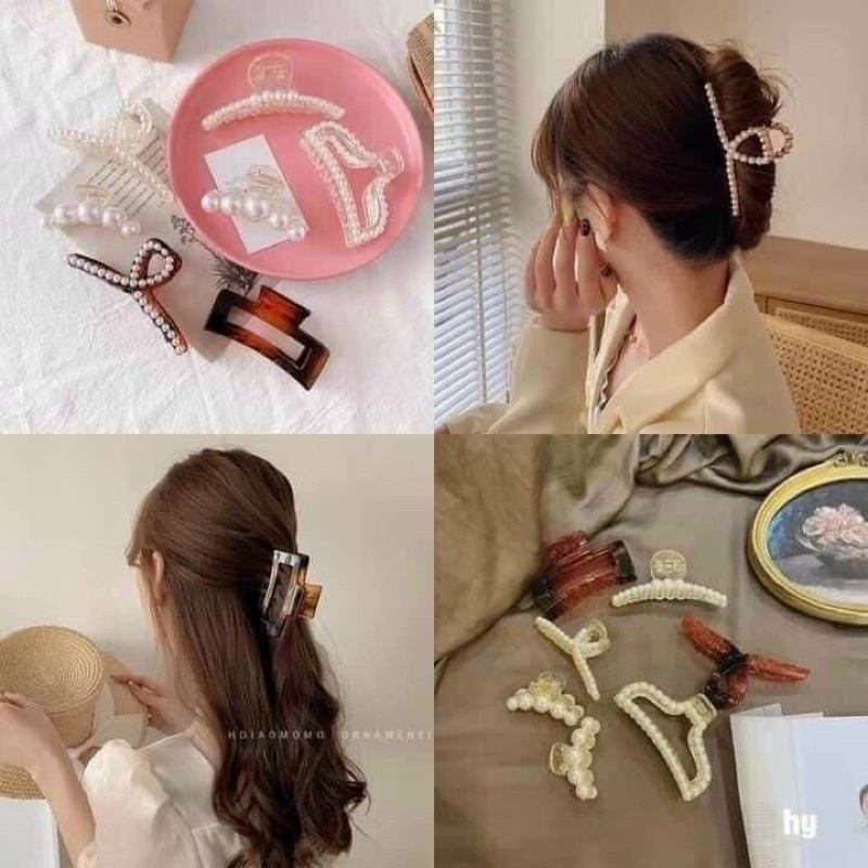 sét 7 kẹp tóc đính đá Hàn quốc