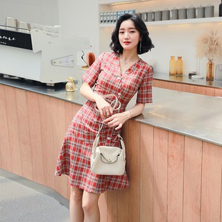 Váy kẻ caro đuôi cá Hàn Quốc