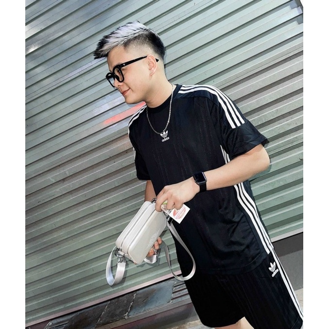 Bộ short nam cộc hè,bộ thể thao nam 3 sọc cổ tròn ép Vân cao tần chất mát, mềm mịn, mặc cực thời trang, chuẩn soái ca