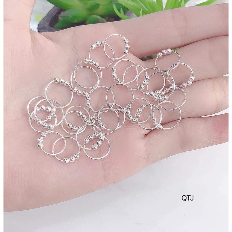 BÔNG TAI BẠC TA 3 BI NHỎ XINH - NGƯỜI LỚN VÀ TRẺ EM ĐỀU ĐEO ĐƯỢC