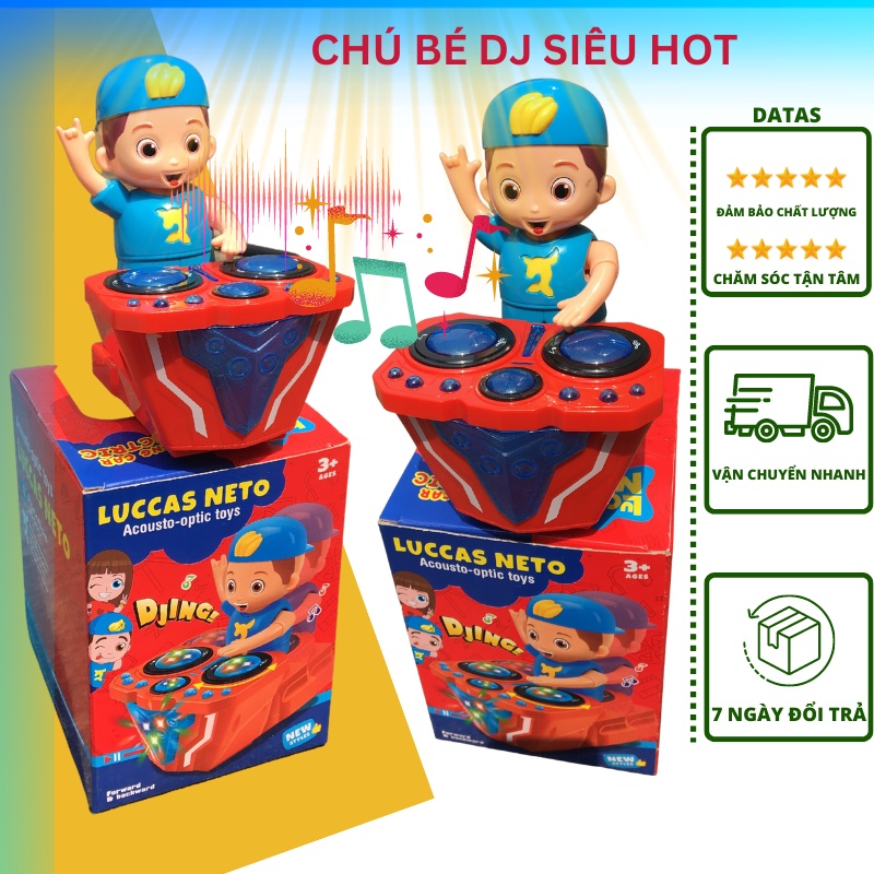 Đồ chơi trẻ em phát nhạc chú bé đánh DJ siêu hot, đồ chơi có thể di chuyển tiến lùi tránh chướng ngại vật cho bé