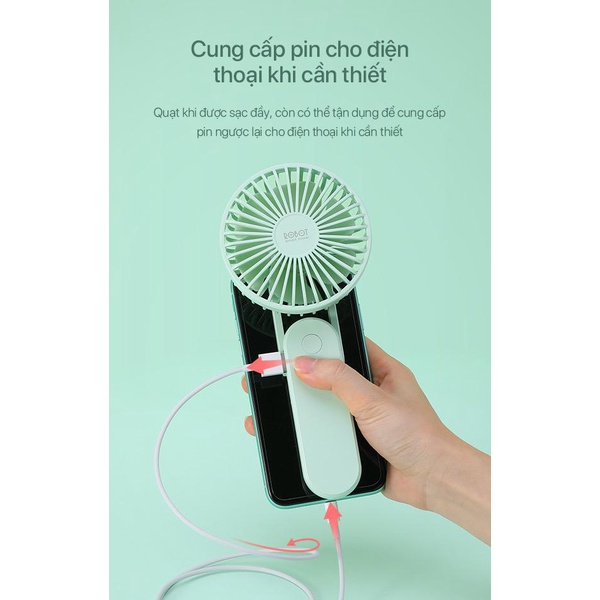 Quạt cầm tay USB mini fan 3in1 ROBOT RT-BF11 cao cấp chính hãng xịn xò 🎄🎄🎄